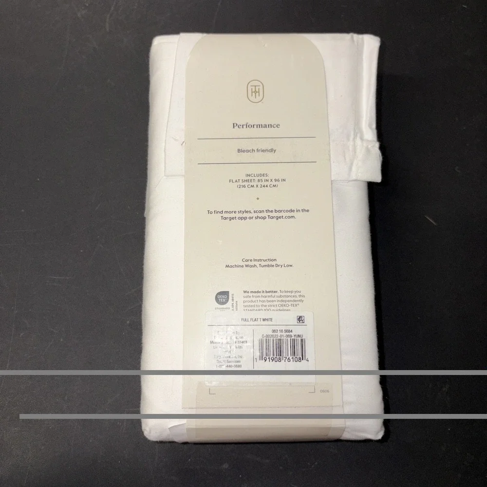 Threshold Full Size 400 Thread Count Performance Flat Sheet - White 20481